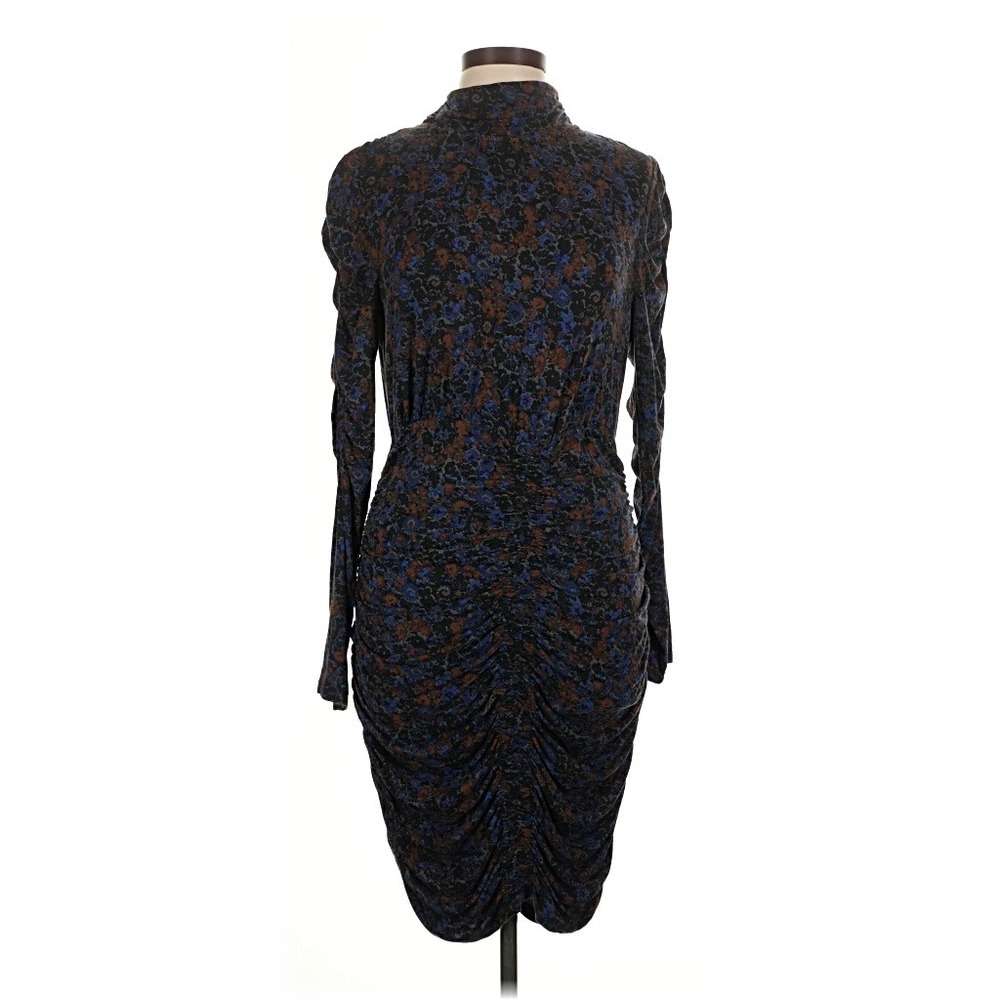 Veronica Beard Jeans Floral Ruched Bodycon Long Sleeve Turtleneck Dress Large